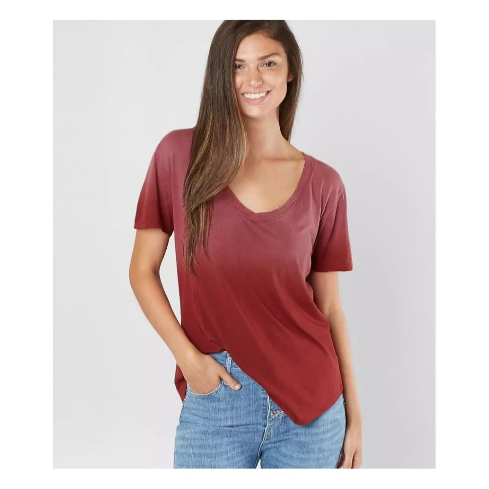 White Crow The Ombre T-Shirt Deep Red